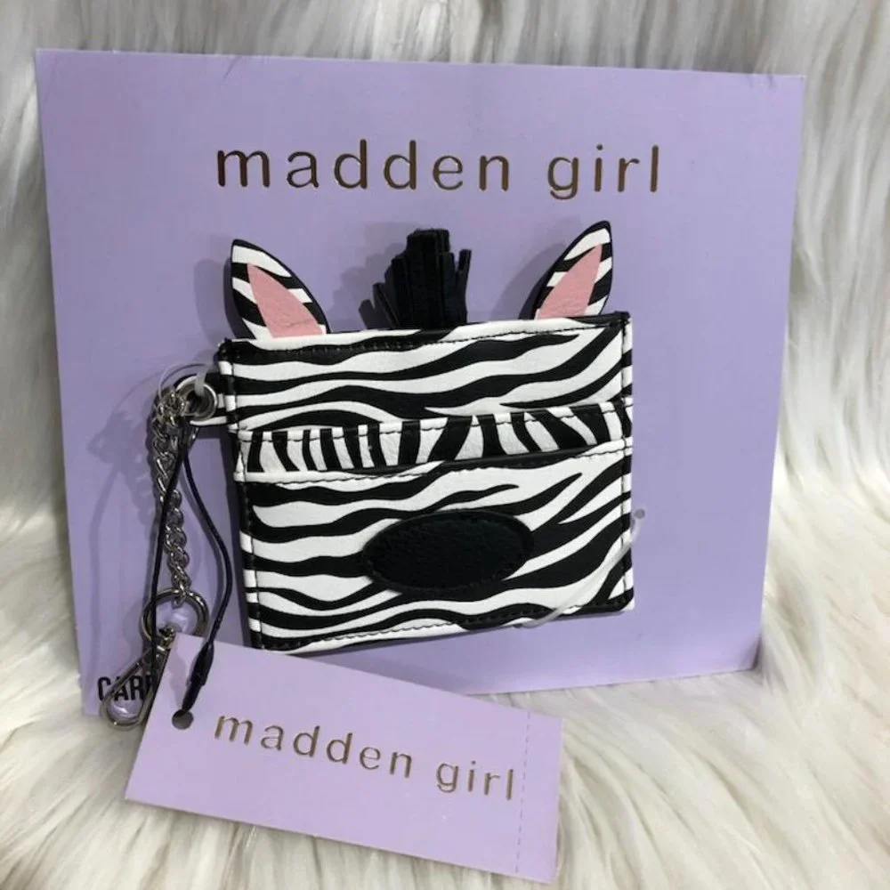 Madden Girl Zebra Card Case